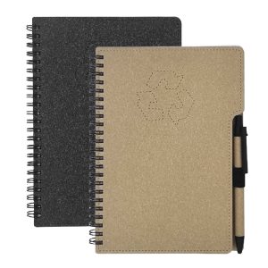 LIBRETA ECOLOGICA DE CARTON TAPA DURA A5 CON LAPICERO - PUBLICITARIO
