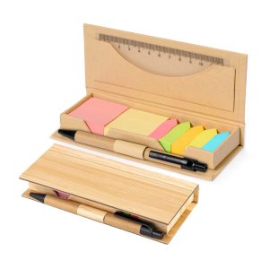 PORTA POST IT CON LAPICERO BAMBU